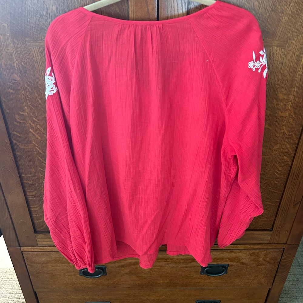 Talbots Red Floral Tunic - Picture 3 of 3